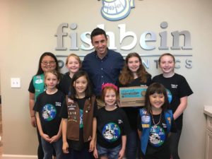 Fishbein Orthodontics donates over 250 boxes of Girl Scout Cookies to Operation Gratitude!